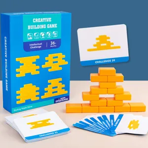 Blocchi di Costruzione Creativi per Bambini Puzzle di Educazione Precoce Pensiero Logico Gioco di Impilamento Giocattolo in Legno