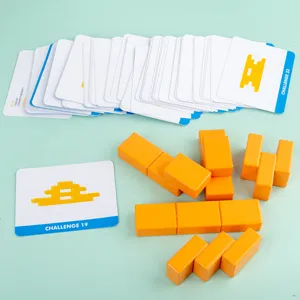 Giocattolo di blocchi di costruzione in legno per bambini educazione precoce puzzle.