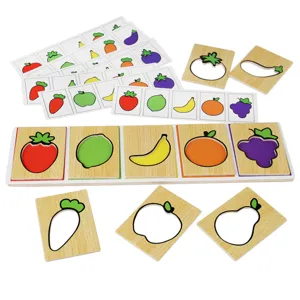 Kids wooden sorting puzzle educational toy matching game fruits vegetables learning toys