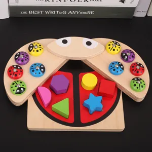 Wooden shape sorting toy for toddlers color matching early education puzzle blocks for kids