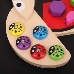 Wooden shape sorting color matching early education puzzle toy for kids and toddlers main view