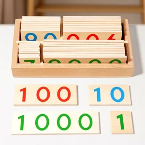 Montessori wooden number cards early education toy set with storage box for kids math learning