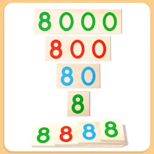 Montessori wooden number cards early educational toys for kids math learning cognitive aids