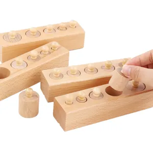 Montessori ξύλινα κυλινδρικά μπλοκ εκπαιδευτικό παιχνίδι μάθησης για παιδιά και νήπια