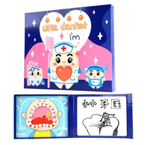 Set di giochi di ruolo da dentista in legno per bambini con scatola di modello di denti carini