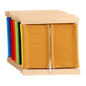Montessori wooden dressing frame toy for kids, essential basic life skills training learning toy.