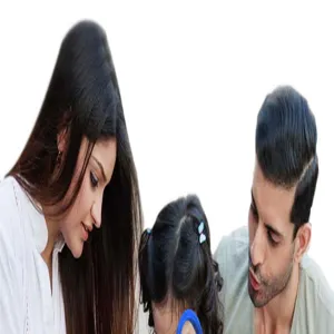 Montessori wooden educational toy for kids, detailed view of family interaction, safe learning.