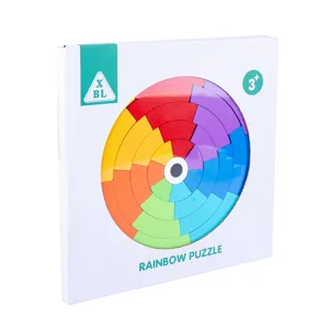 Giocattolo Puzzle Arcobaleno in Legno Montessori Educativo Ordinamento Colori Bambini