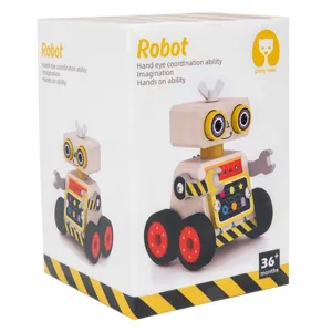 Houten robot montage speelgoed voor kinderen, hand oog coördinatie educatief cadeau.