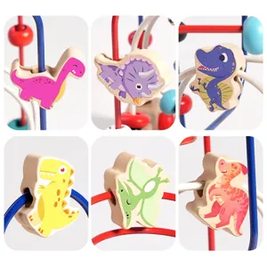 Houten dinosaurus kralen doolhof speelgoed voor kinderen, vroege educatie hand-oog coördinatie.