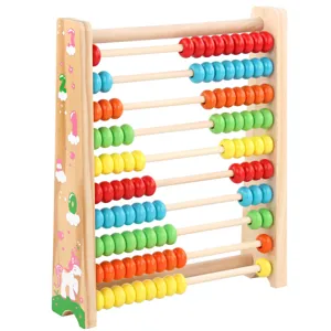 Wooden abacus for kids, colorful counting beads math toy, educational toy for early learning.