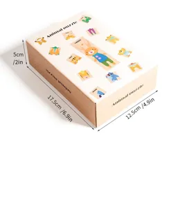 Wooden animal puzzle toy for kids early education shape matching logical thinking 17.5cm