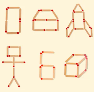 Wooden matchstick math game sticks educational logical thinking toy geometric shape puzzle set.