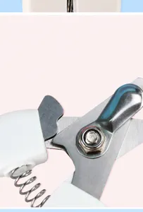 Pet nail clipper stainless steel sharp grooming tool with safety lock for cats and dogs.
