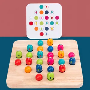 Jouet éducatif en bois pour enfants, puzzle de mathématiques et reconnaissance des nombres.