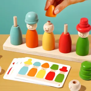 Jouet d'apprentissage Montessori en bois pour le tri des couleurs des enfants