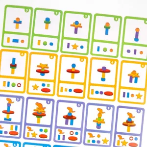Kids educational matching puzzle board game task cards for early learning and stacking fun.