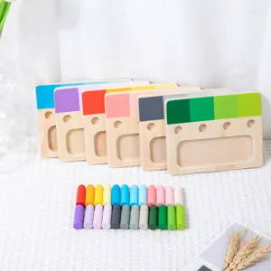 Montessori wooden color sorting board toy sensory early educational toy pegs for kids main view