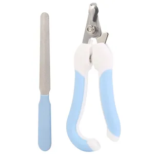 Stainless Steel Pet Nail Clipper With File Professional Cat Dog Nail Trimmer Ergonomic Curved Handle Pet Grooming Tool