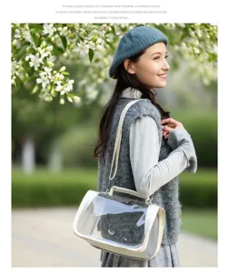 Transparent bird carrier bag portable pet out backpack breathable outdoor travel small animal.