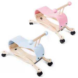 Draisienne et Cheval de Bois 2 en 1 Anti-Basculement Trotteur Jouet pour Enfant Bébé