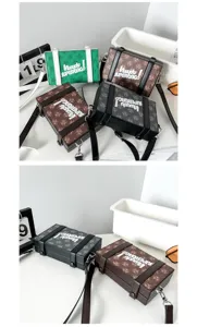 Elegante harte Box Umhängetasche mit Vintage-Druckmuster für Damen und Herren im Alltag.