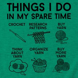 Women's funny crochet theme green crewneck short sleeve t-shirt casual daily wear