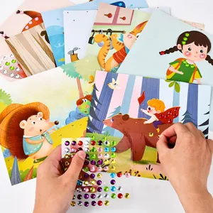 Kids DIY diamond painting sticker set colorful acrylic rhinestones handmade educational toy crafts