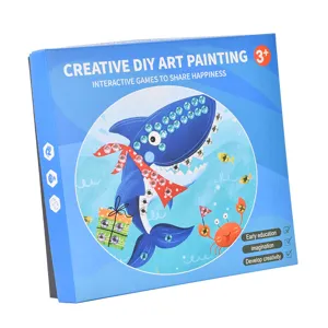 Children DIY Diamond Painting Toy Creative Shark Sticker Art Craft Set Educational Gift for Kids