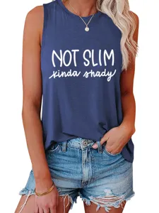 Lässiges Damen ärmelloses Tanktop mit Grafikdruck, bequemes Sommer-Oberteil mit Buchstaben