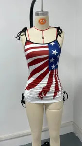 American flag print camisole top women fashion summer striped sleeveless sexy tank top