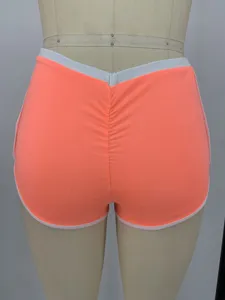 Γυναικείο Neon Πορτοκαλί Χαμηλόμεσο Short Yoga Stretch Fitness Αθλητικό Γυμναστήριο