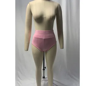 Hochwertige einfarbige Yoga-Shorts mit hohem Bund, rosa Sportbekleidung für Fitness.