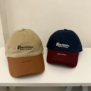 Casquette de baseball brodée bicolore, chapeau de soleil unisexe pour un style quotidien.