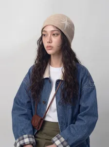 Gorro de punto estilo coreano para mujer otoño invierno cálido moda streetwear casual