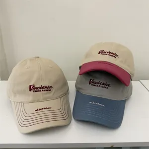 Casquette de baseball unisexe brodée de lettres contrastées, chapeau de soleil polyvalent.