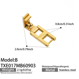 Stainless steel gold-plated jewelry clasp connector, waterproof and hypoallergenic accessories.