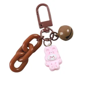 Cute cartoon bear rabbit cookie keychain resin bag charm lovely daily accessory gift