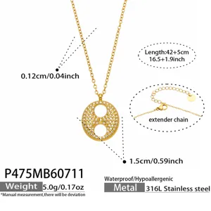 Collier clavicule en acier inoxydable doré zircon en forme de H pour femmes chic.