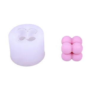 Siliconen mal voor bubbel kaars DIY kubus vierkant aroma wax cake chocolade bakken