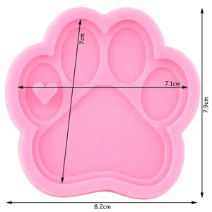 Molde de silicona de pata de oso rosa DIY resina epoxi llavero colgante accesorio