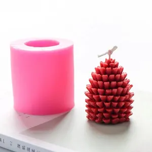 Gedetailleerd overzicht van de dennenappel kaars siliconen mal set voor DIY handwerk maken