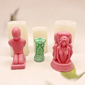 3D Silicone Skull Tower Candle Mold Gothic Human Figure Resin Plaster Epoxy Mold DIY Aromatherapy Craft Cake Baking Tool