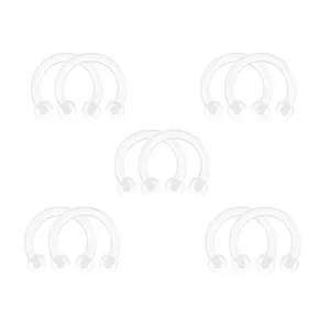Transparent flexible horseshoe piercing retainer ring 16G 1.2mm body jewelry detail