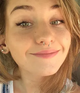 Stainless steel septum piercing ring and ear studs set, unisex body jewelry accessory for daily wear.