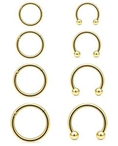 Edelstahl Septum Ring Lippenring Nasenpiercing Körperschmuck Hufeisenring Und Klemmring Für Damen Herren