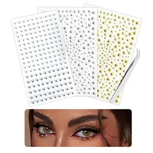 Face And Body Rhinestone Stickers Self Adhesive Crystal Pearl Face Gems Makeup Earring Set With Tweezers Party Jewelry