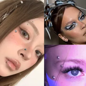 Y2K adesivi gemme viso strass arte corporea tatuaggi temporanei trucco per donne e uomini