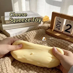 Dehnbares gelbes Käse-Quetschspielzeug zum Stressabbau und sensorischen Spielen