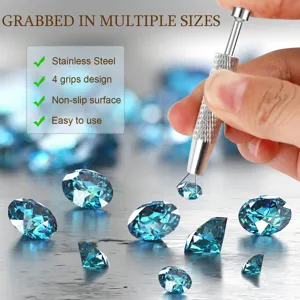 Outil de ramassage de diamant à 4 griffes en acier inoxydable pour la bijouterie fine.